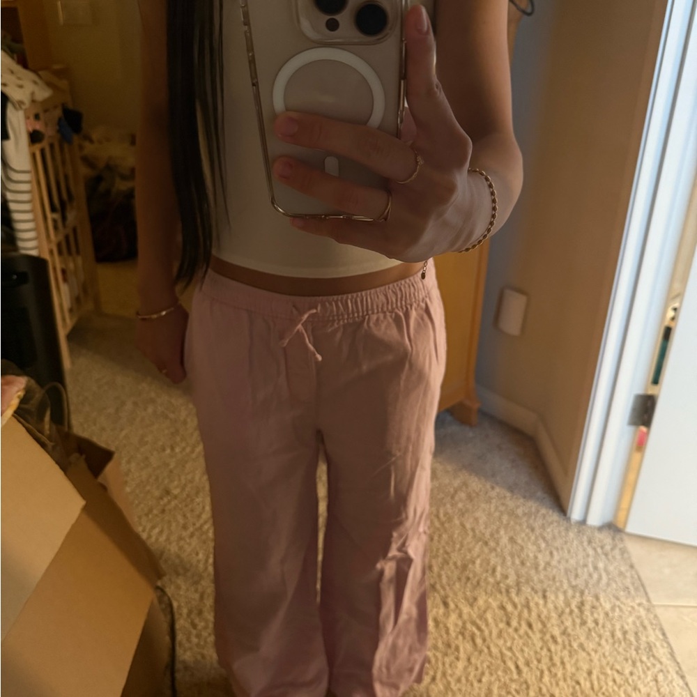 Pink Linen Pants